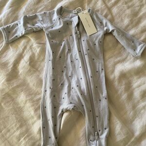 Quincy Mae Light Gray Star Baby Romper